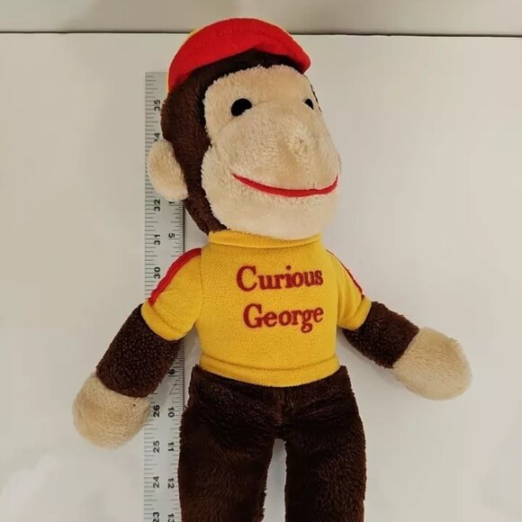 Knickerbocker Curious George Plush Monkey Yellow Hat Shirt 14" Stuffed Animal - Picture 4 of 11